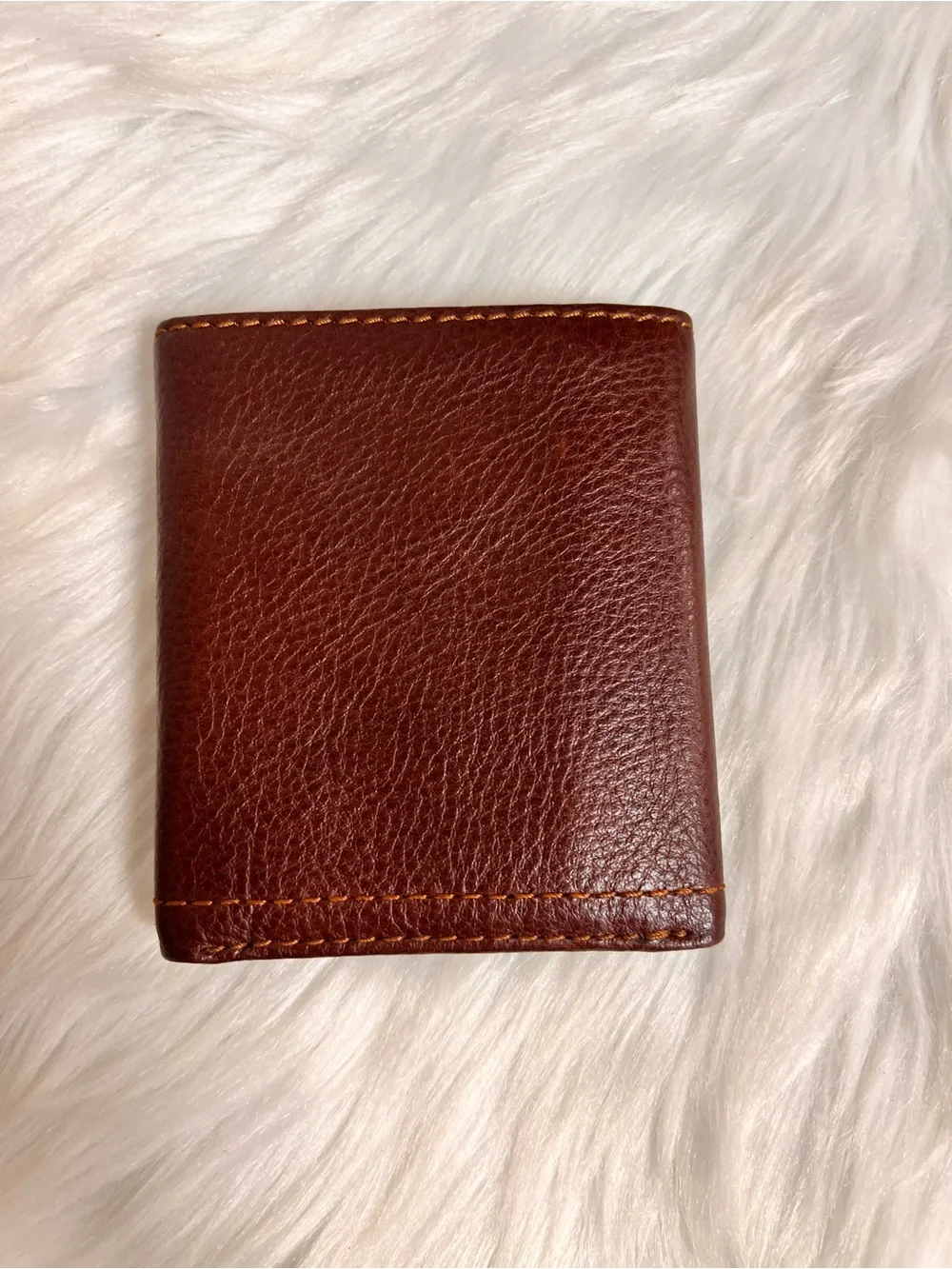 Classic Brown Leather Men's Trifold Wallet
